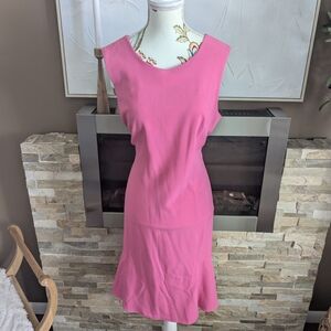 Fitted Sleeveless Midi Dress in Hot Pink
